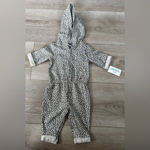 Carter's Cream and Black Footies with Hood